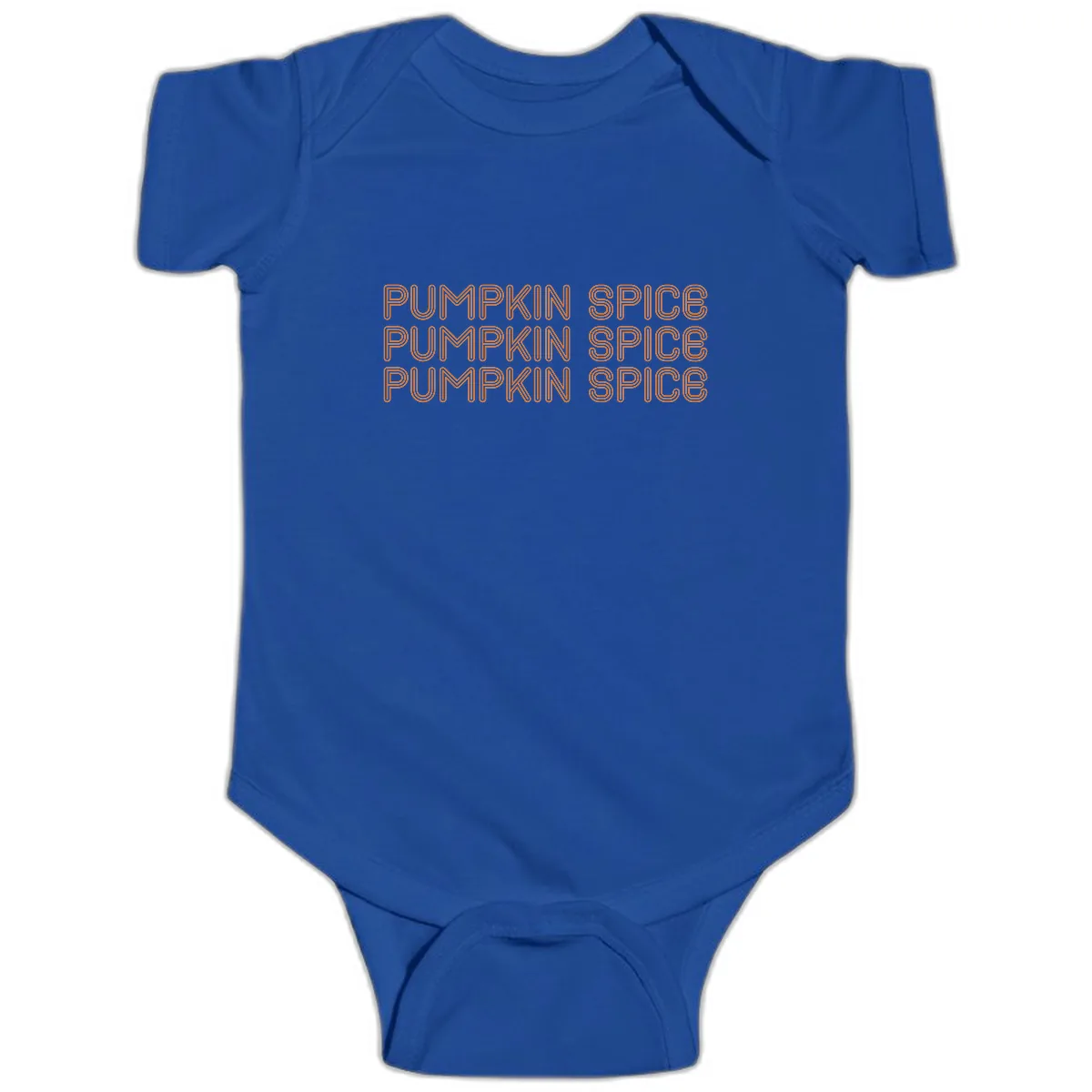 Pumpkin Spice Text Pattern Baby Onesie in Royal
