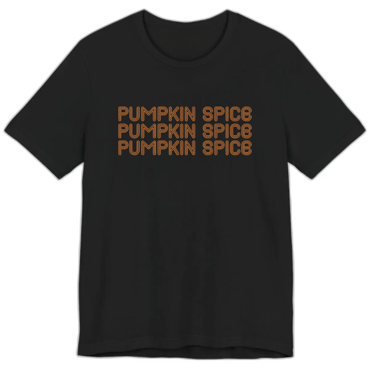 Pumpkin Spice Text Pattern Premium T-Shirt in Black