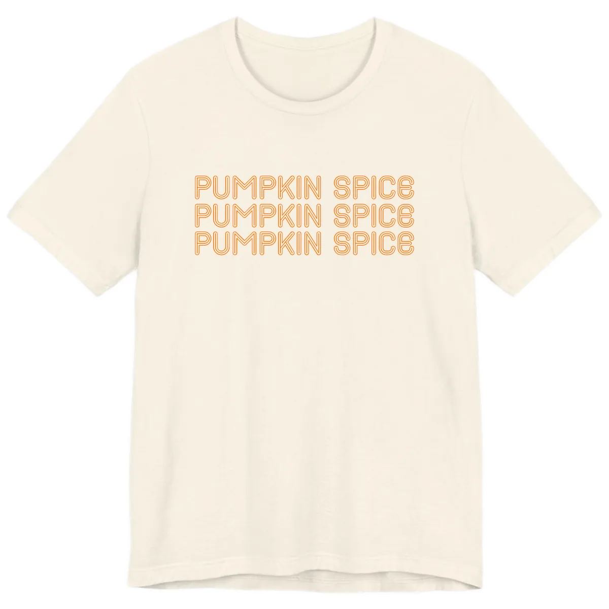 Pumpkin Spice Text Pattern Premium T-Shirt in Natural