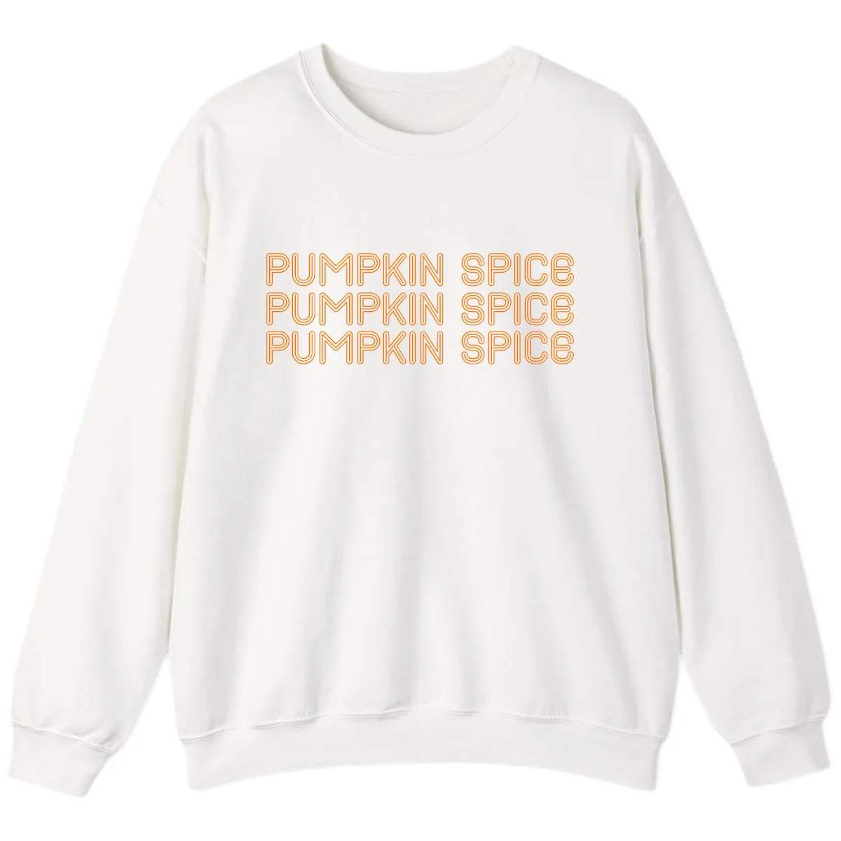 Pumpkin Spice Text Pattern Sweatshirt in White
