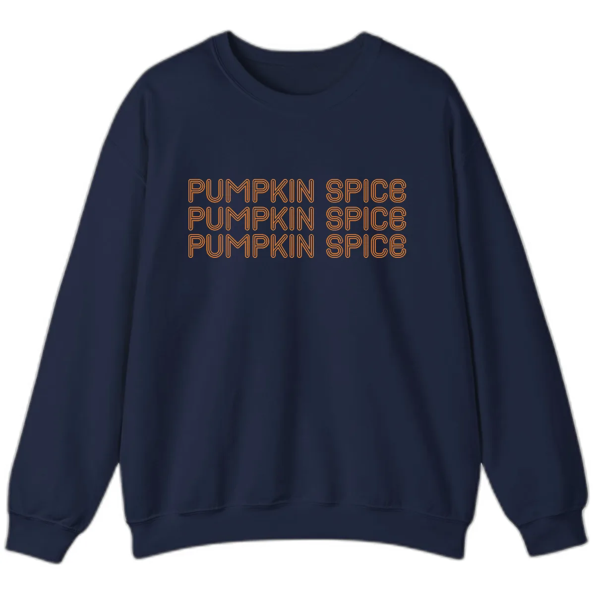 Pumpkin Spice Text Pattern Sweatshirt in Navy