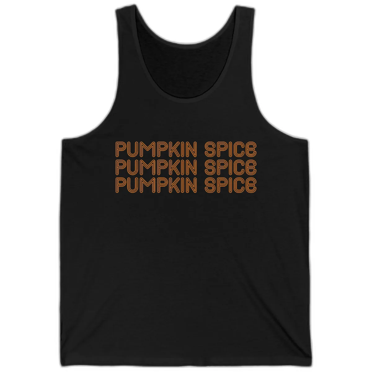 Pumpkin Spice Text Pattern Tank in Black
