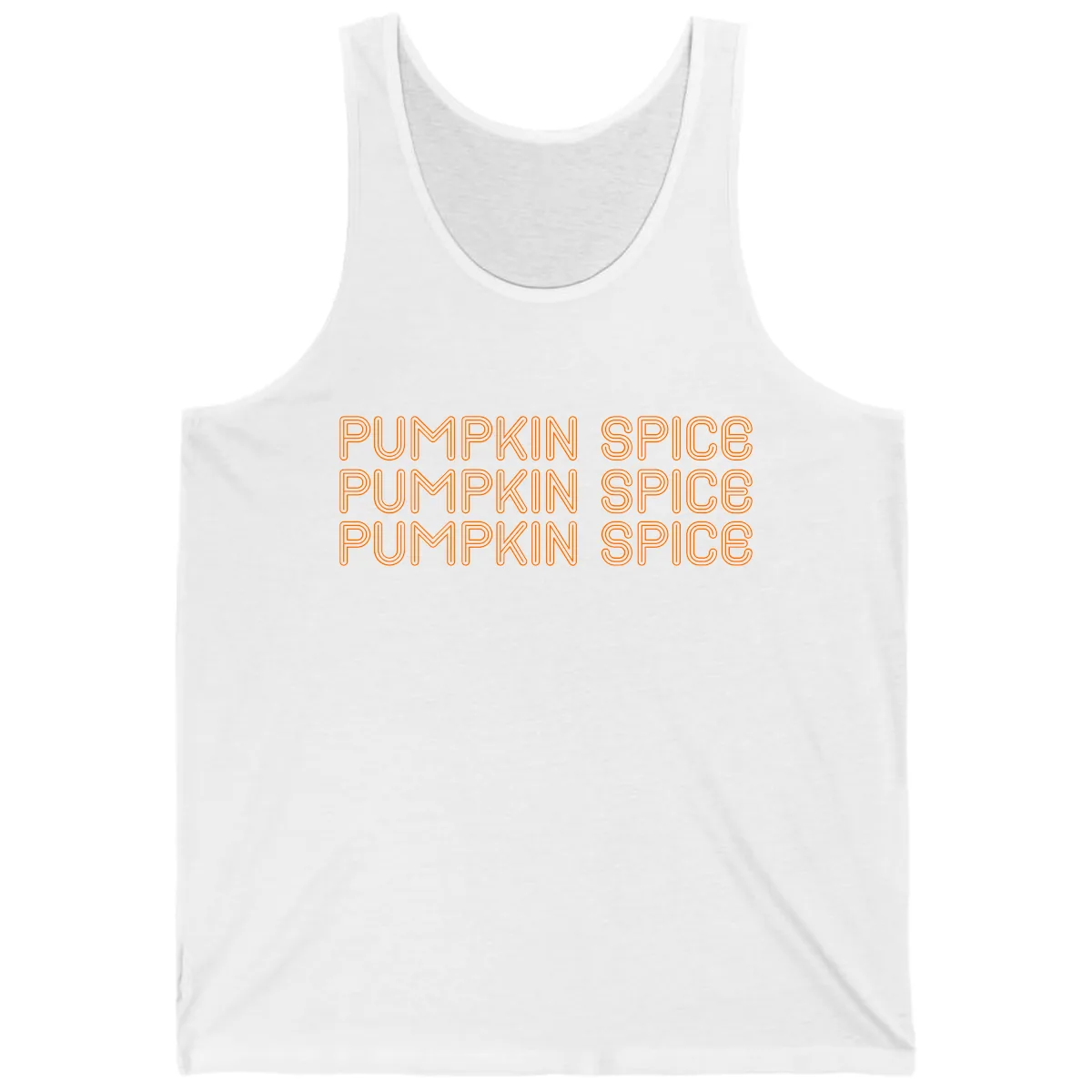 Pumpkin Spice Text Pattern Tank in White