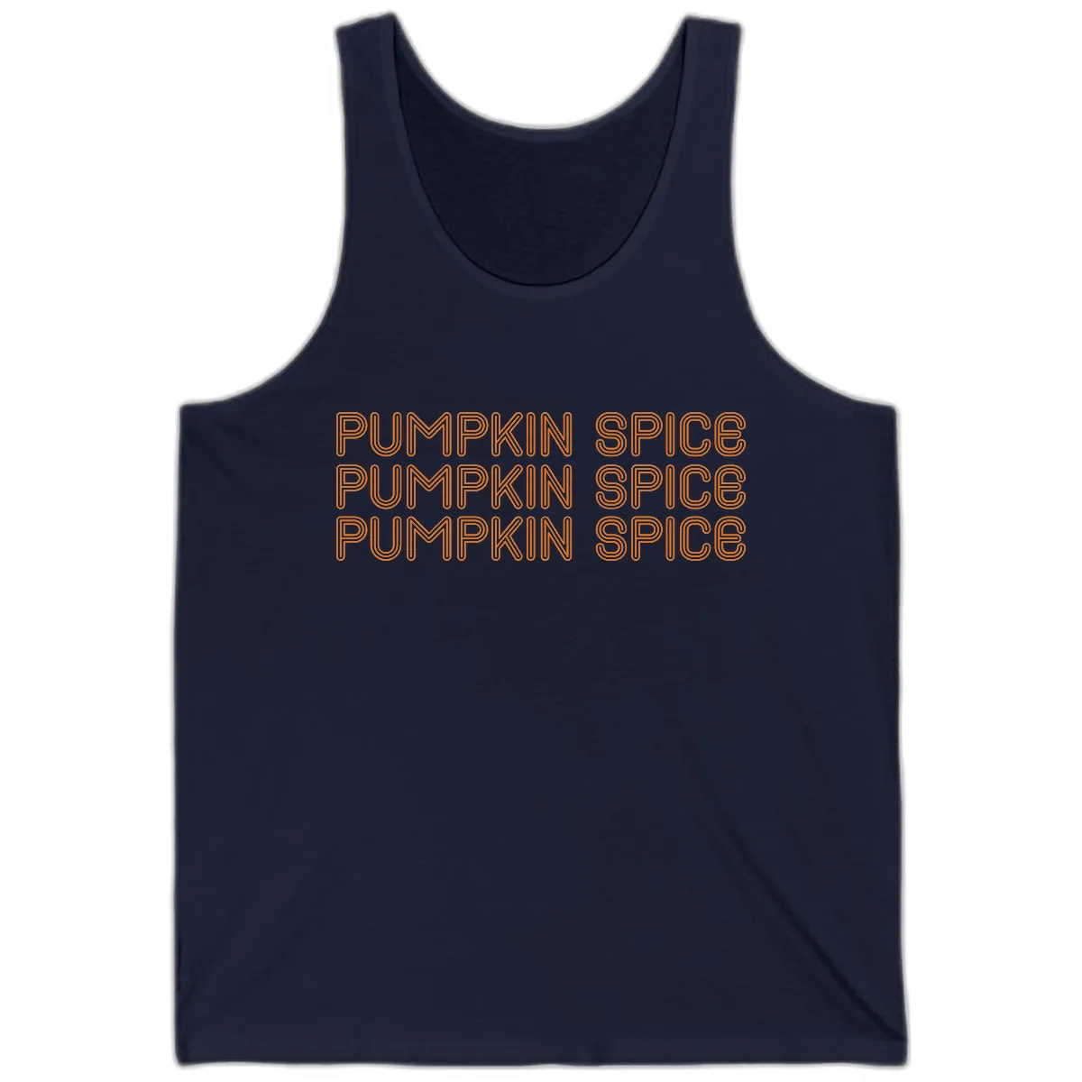 Pumpkin Spice Text Pattern Tank in Navy