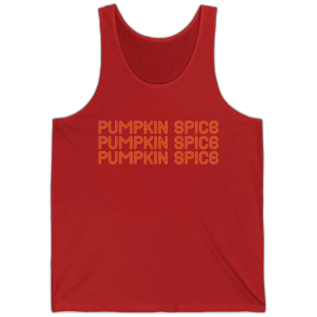 Pumpkin Spice Text Pattern Tank in Red