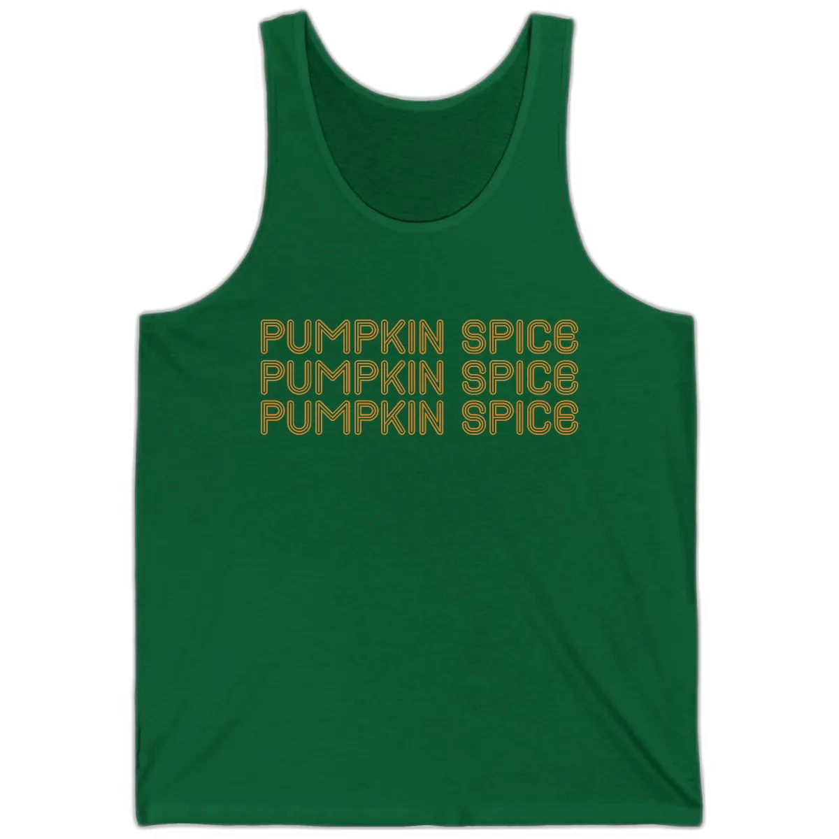 Pumpkin Spice Text Pattern Tank in Kelly