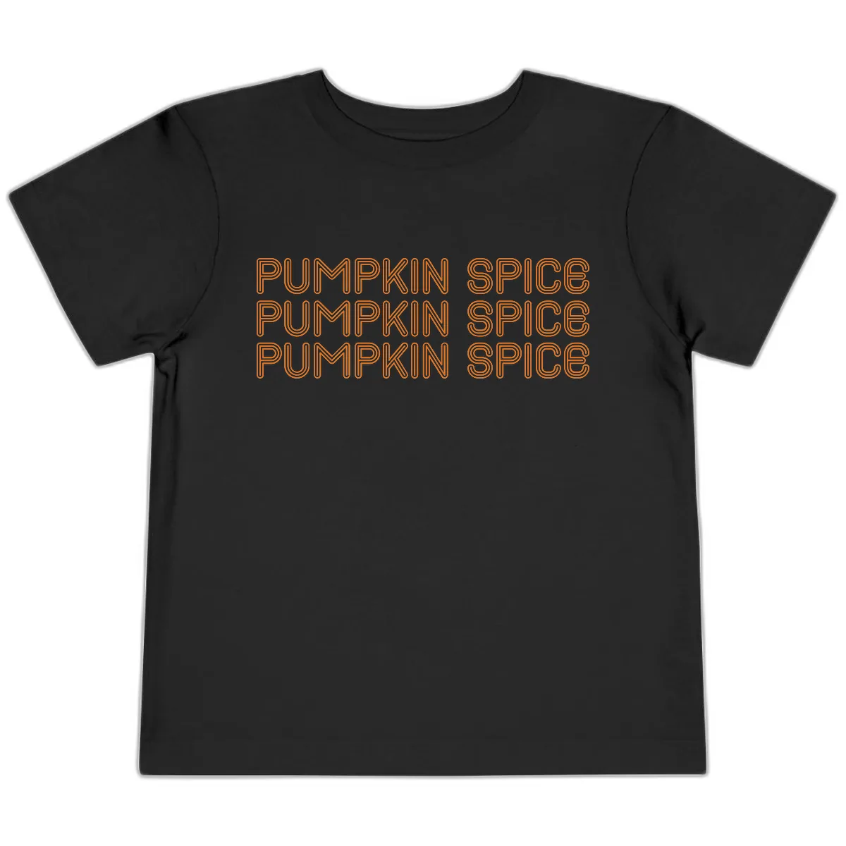 Pumpkin Spice Text Pattern Toddler T-Shirt in Black