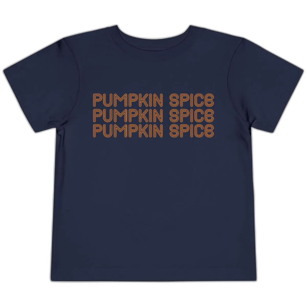 Pumpkin Spice Text Pattern Toddler T-Shirt in Navy