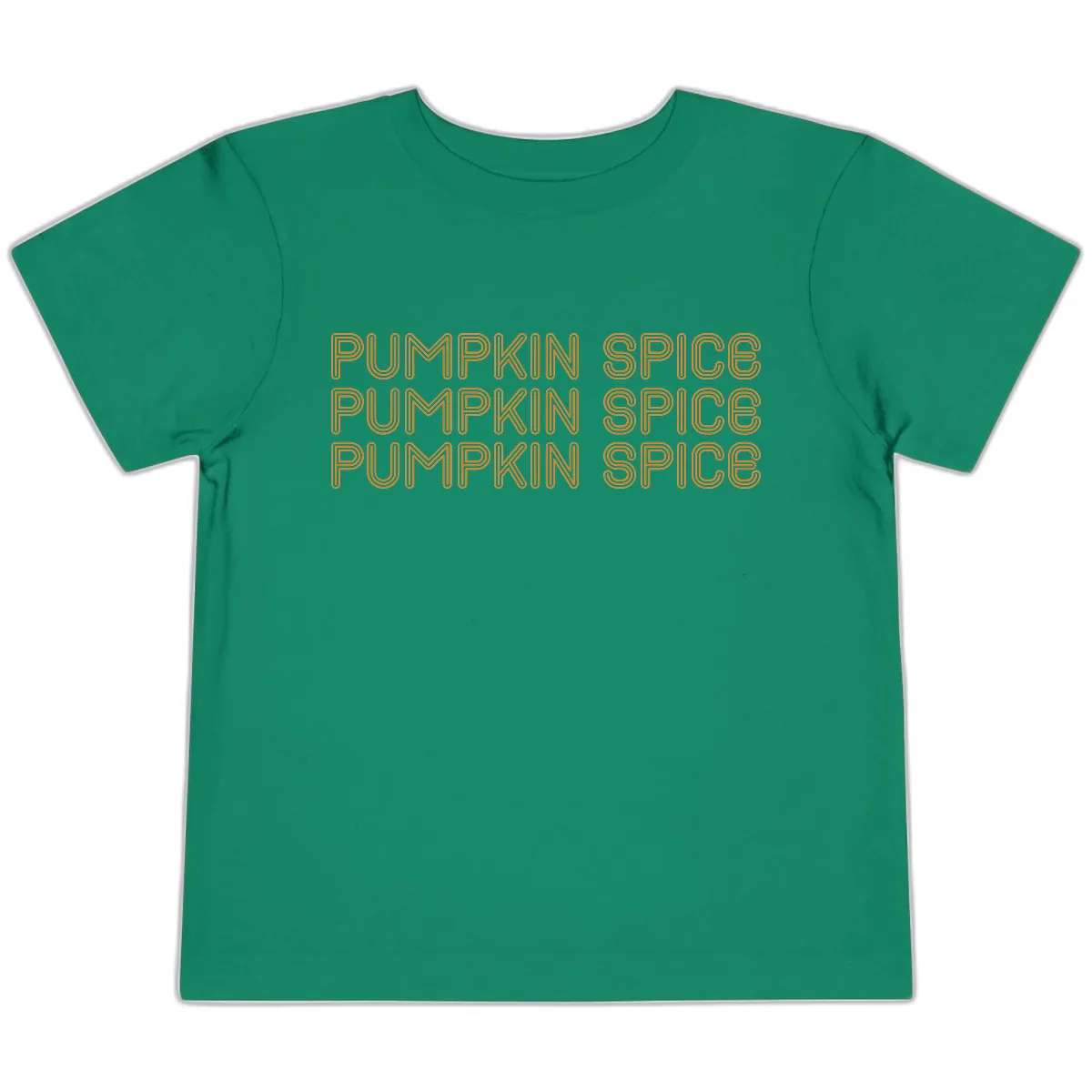 Pumpkin Spice Text Pattern Toddler T-Shirt in Kelly