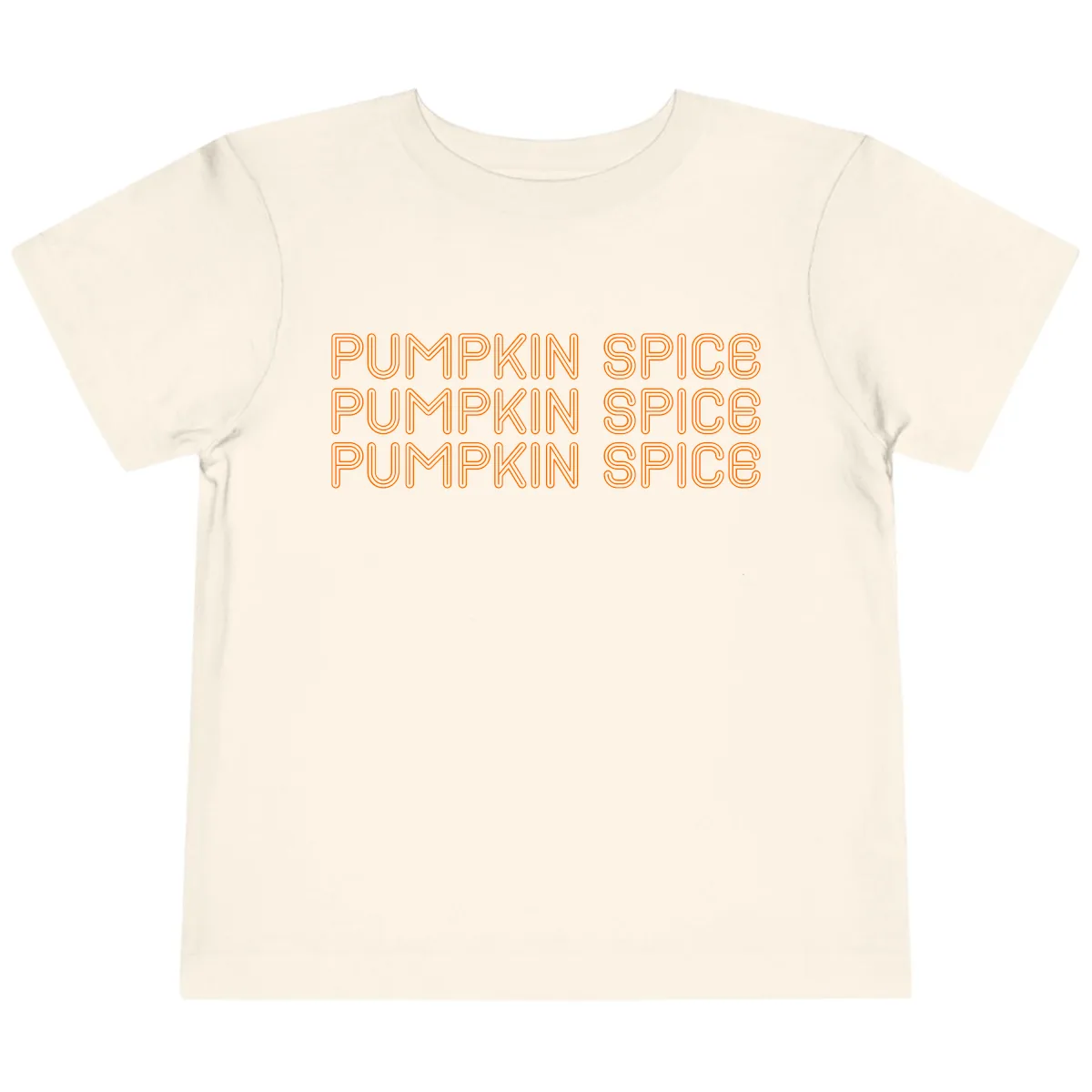 Pumpkin Spice Text Pattern Toddler T-Shirt in Natural