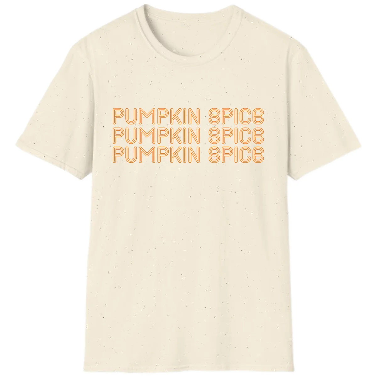 Pumpkin Spice Text Pattern T-Shirt in Natural