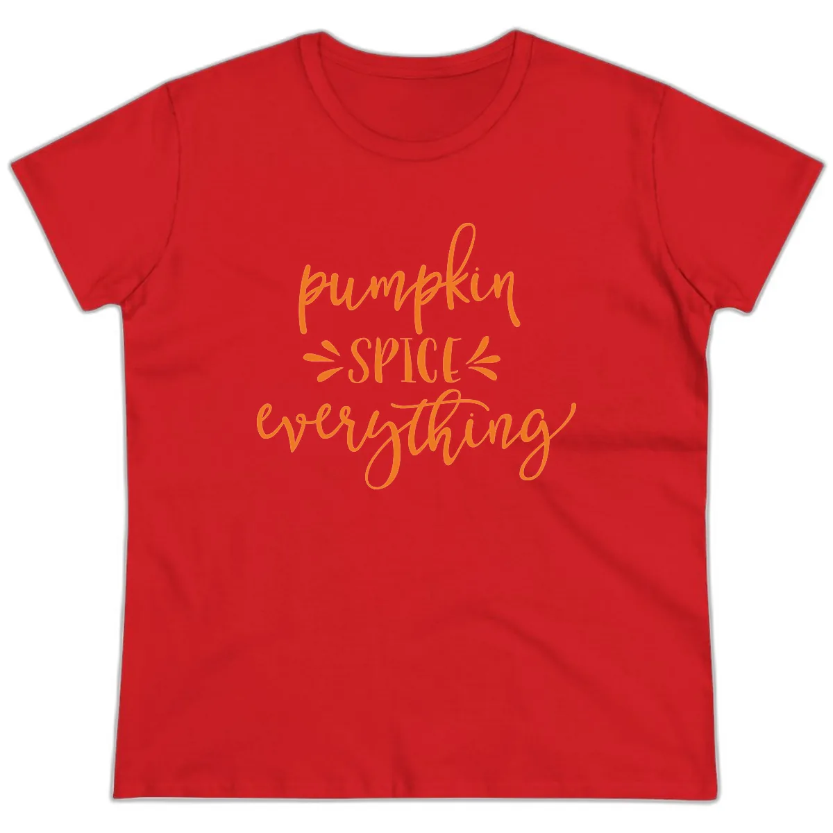Pumpkin Spice Everything Fall Theme Ladies Tee in Red