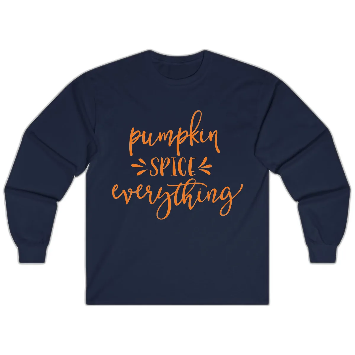Pumpkin Spice Everything Fall Theme Long Sleeve in Navy