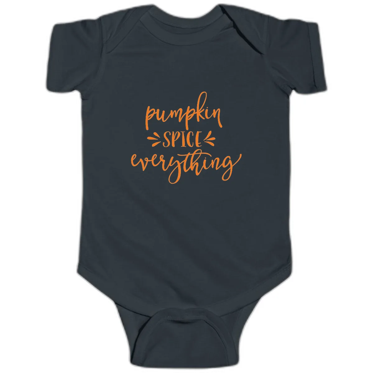 Pumpkin Spice Everything Fall Theme Baby Onesie in Black