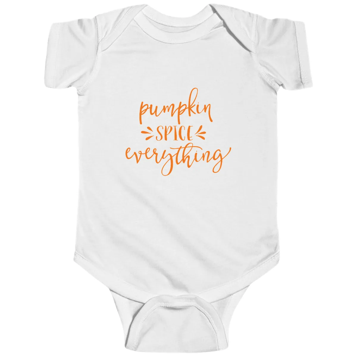 Pumpkin Spice Everything Fall Theme Baby Onesie in White