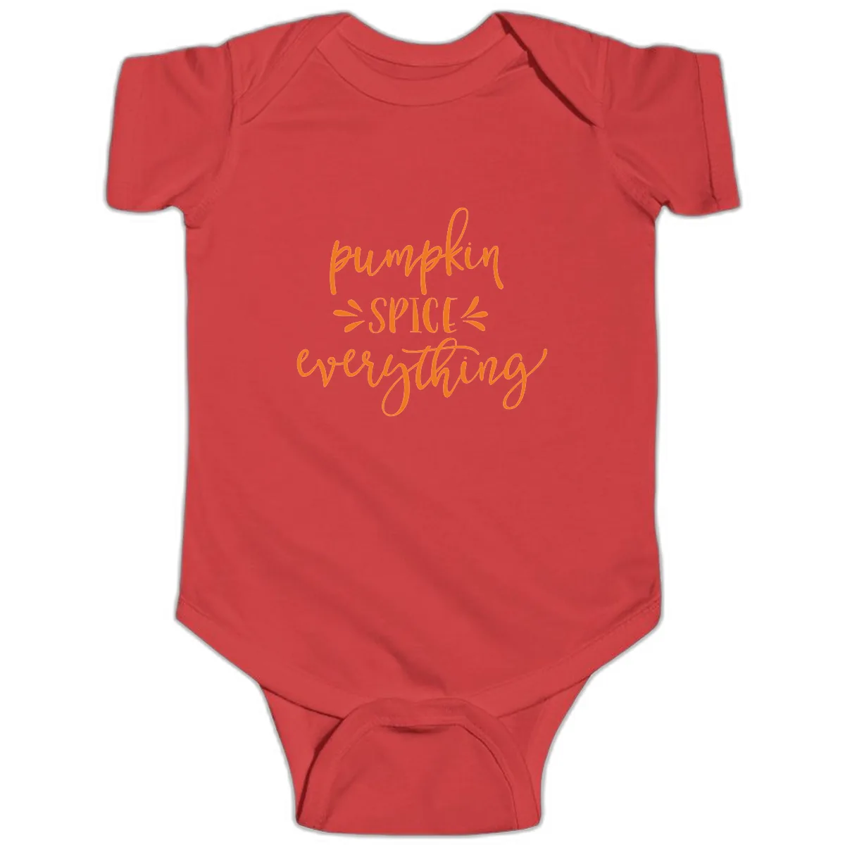 Pumpkin Spice Everything Fall Theme Baby Onesie in Red