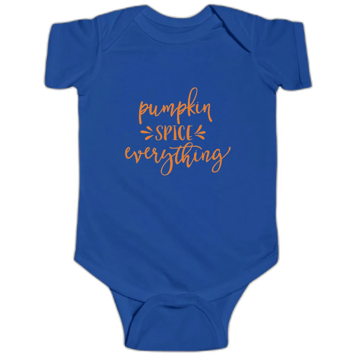 Pumpkin Spice Everything Fall Theme Baby Onesie in Royal