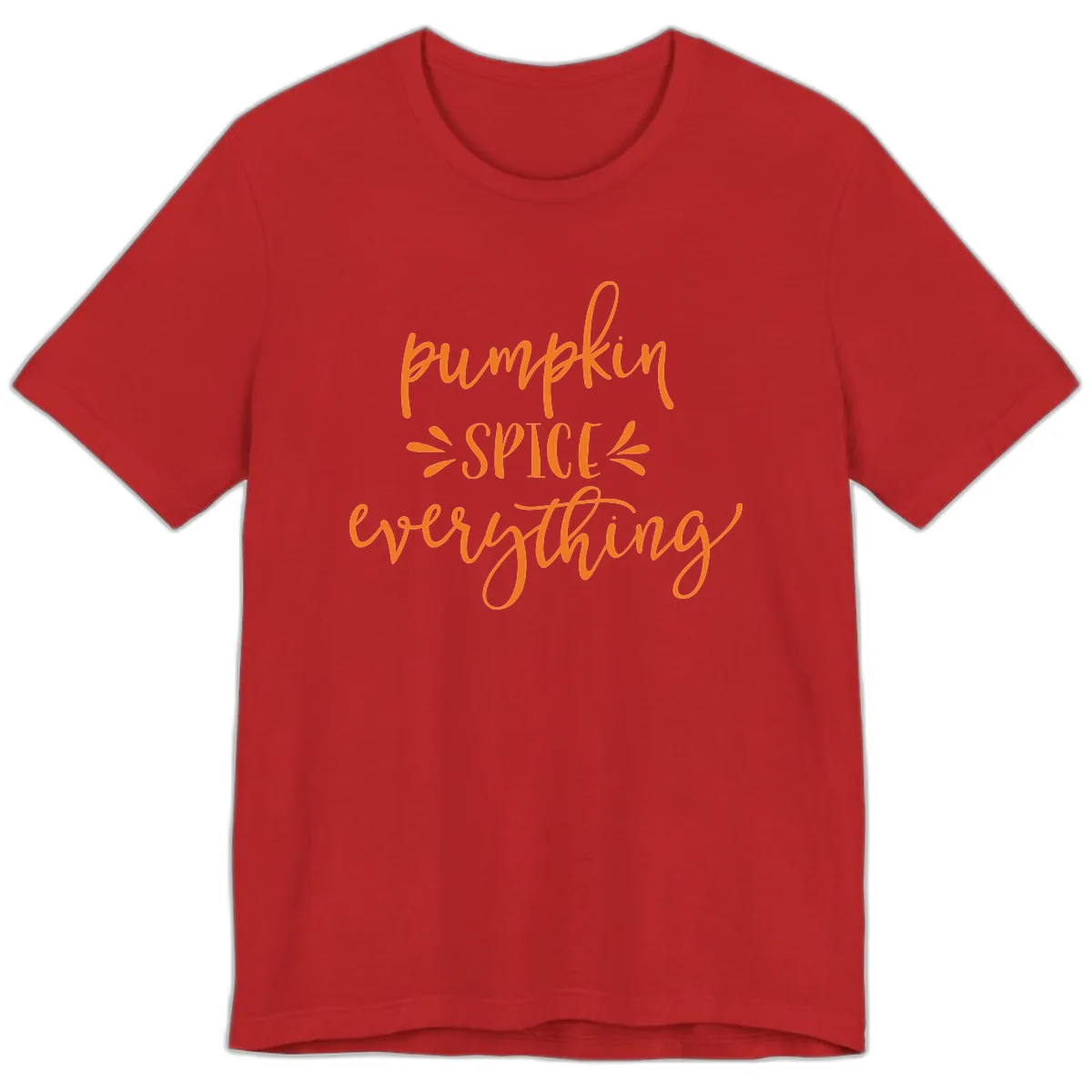 Pumpkin Spice Everything Fall Theme Premium T-Shirt in Red