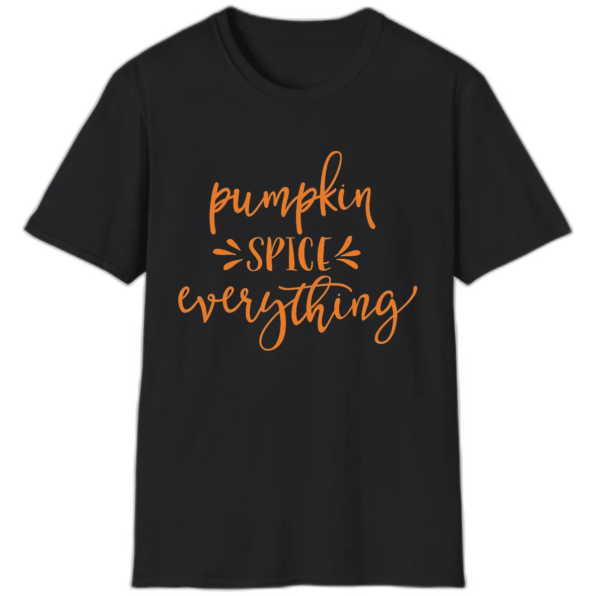Pumpkin Spice Everything Fall Theme T-Shirt in Black