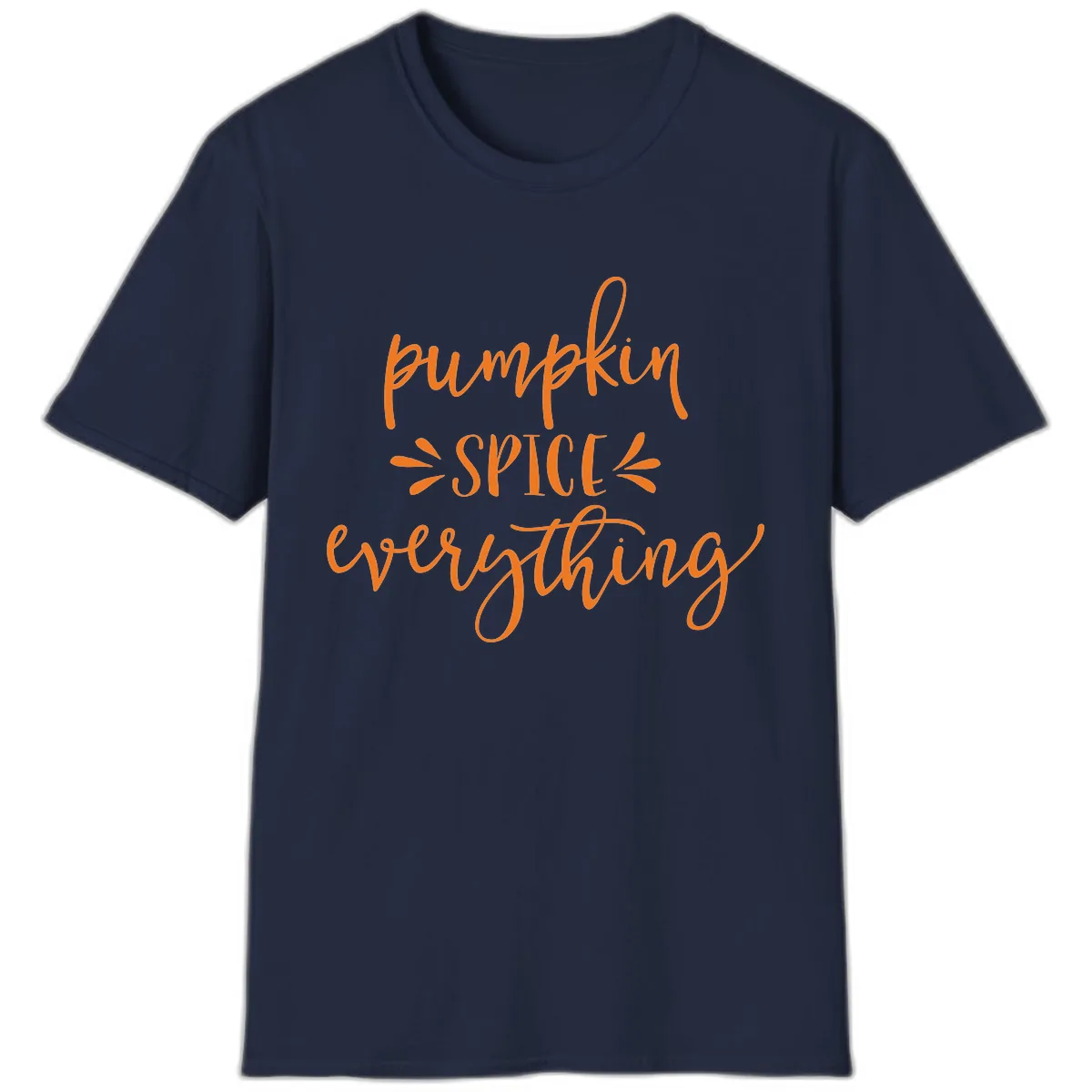 Pumpkin Spice Everything Fall Theme T-Shirt in Navy