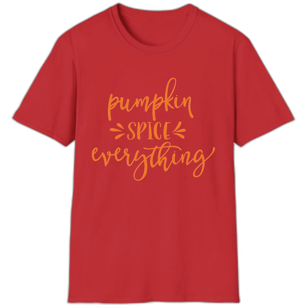 Pumpkin Spice Everything Fall Theme T-Shirt in Red