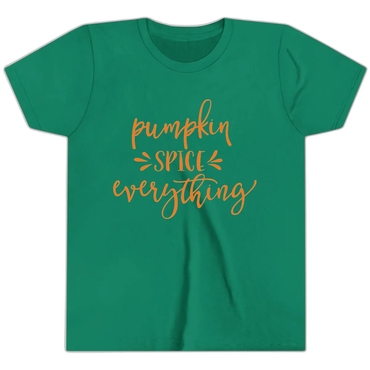Pumpkin Spice Everything Fall Theme Youth T-Shirt in Kelly
