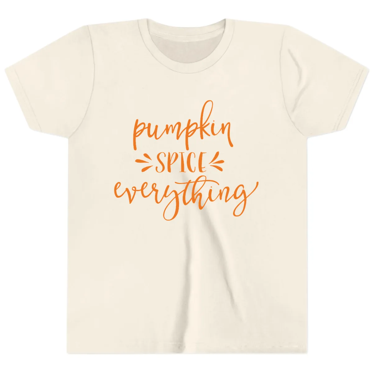 Pumpkin Spice Everything Fall Theme Youth T-Shirt in Natural