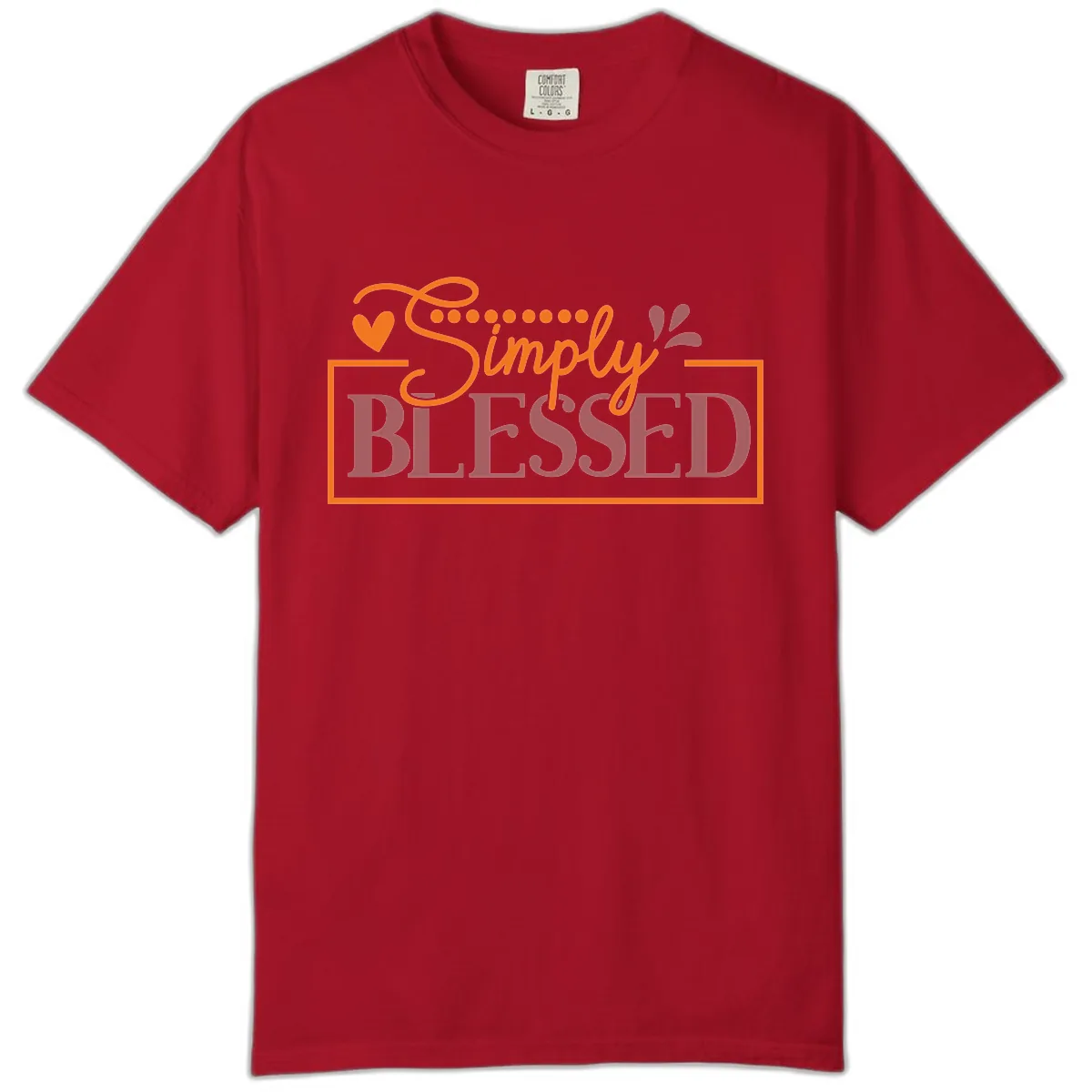 Simply Blessed Inspirational Typography Comfort Color in Red