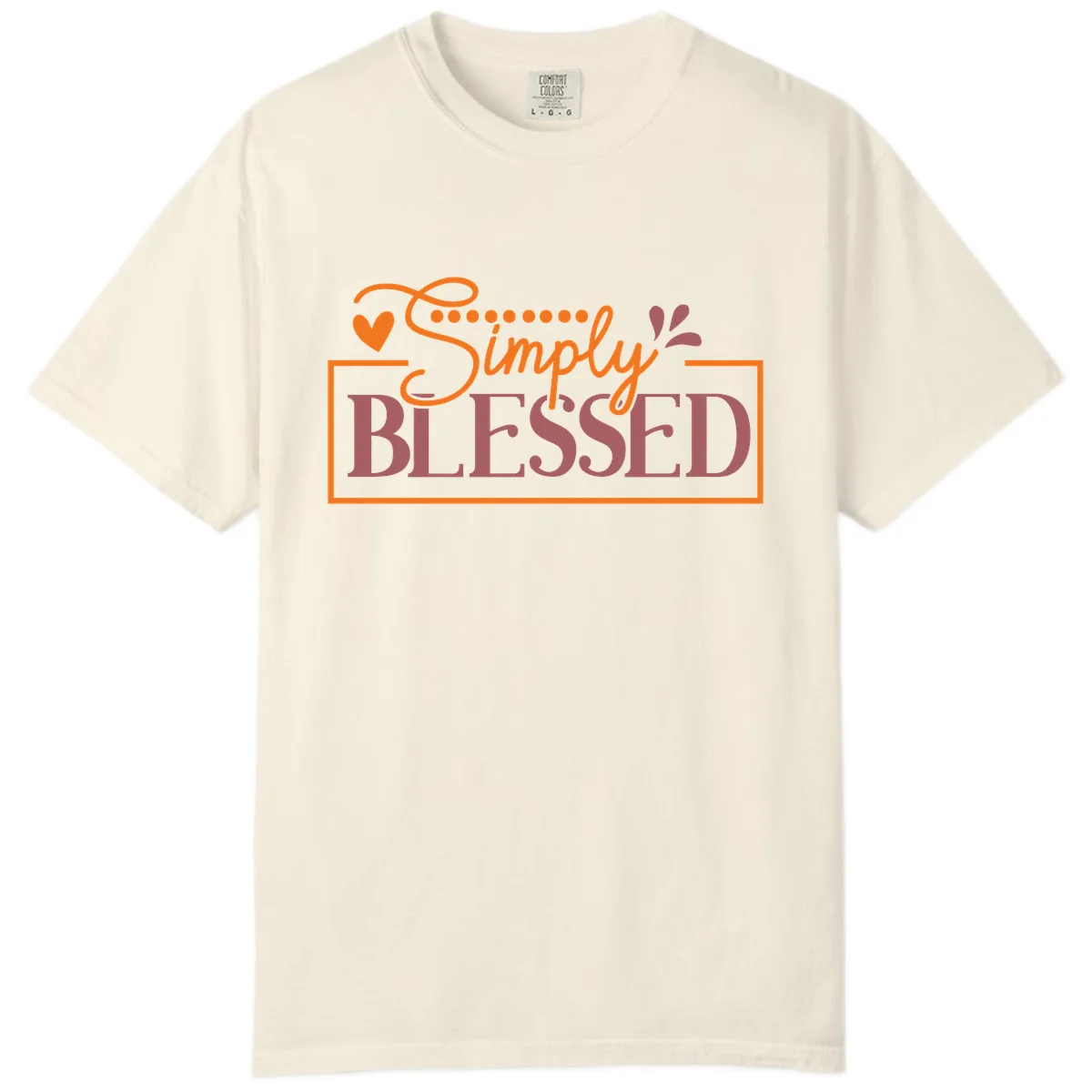 Simply Blessed Inspirational Typography Comfort Color in Ivory