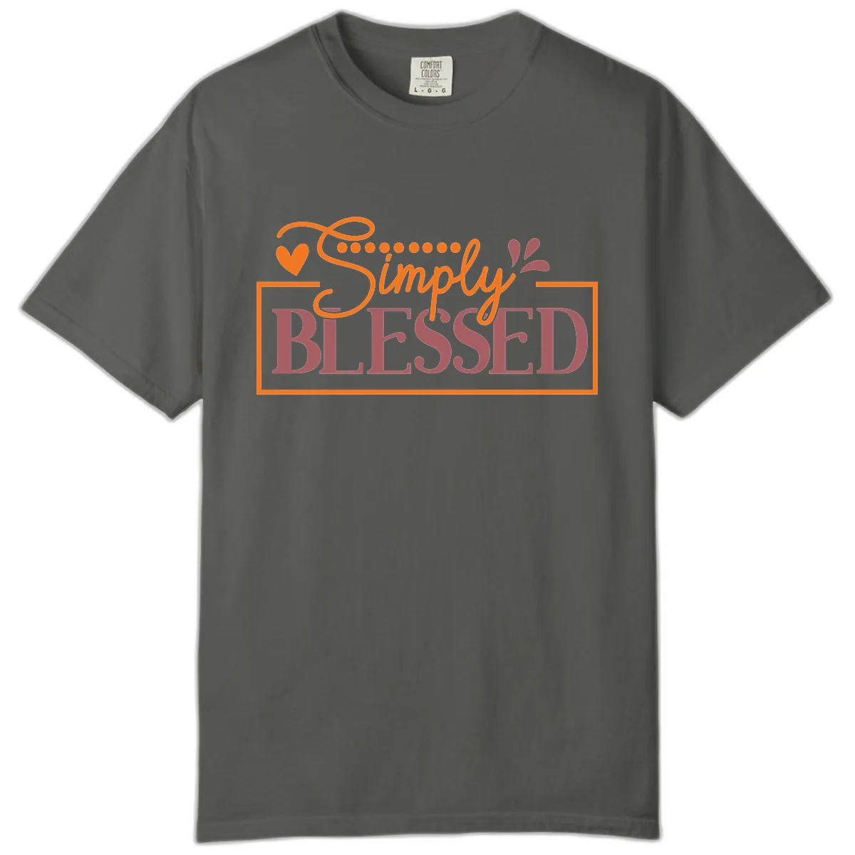 Simply Blessed Inspirational Typography Comfort Color in Pepper