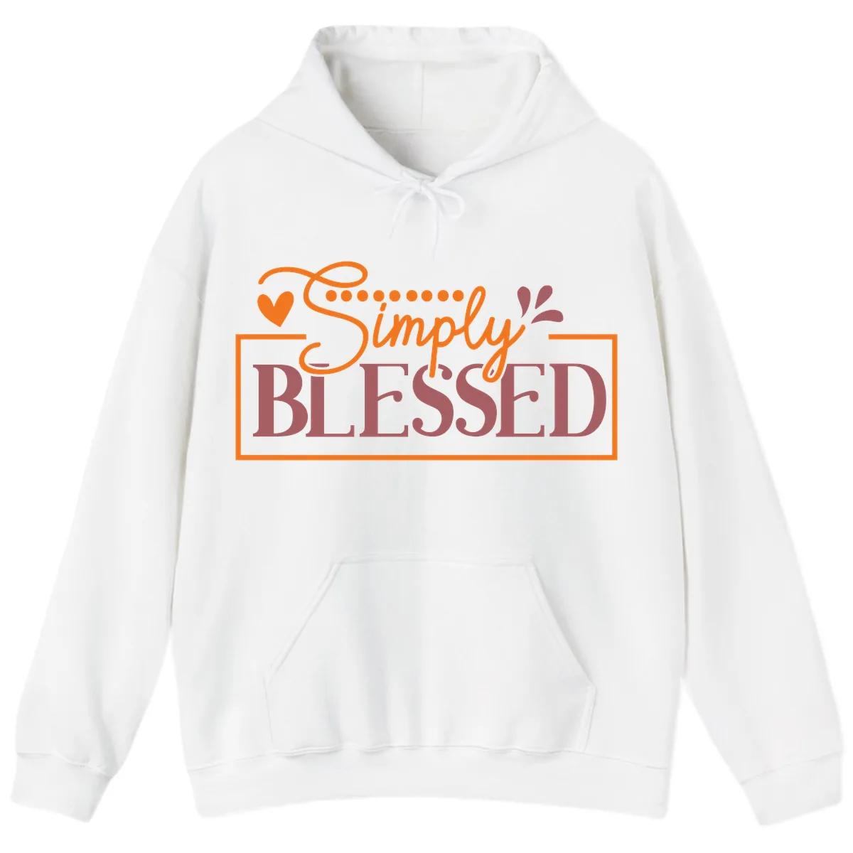 Simply Blessed Inspirational Typography Hoodie in White