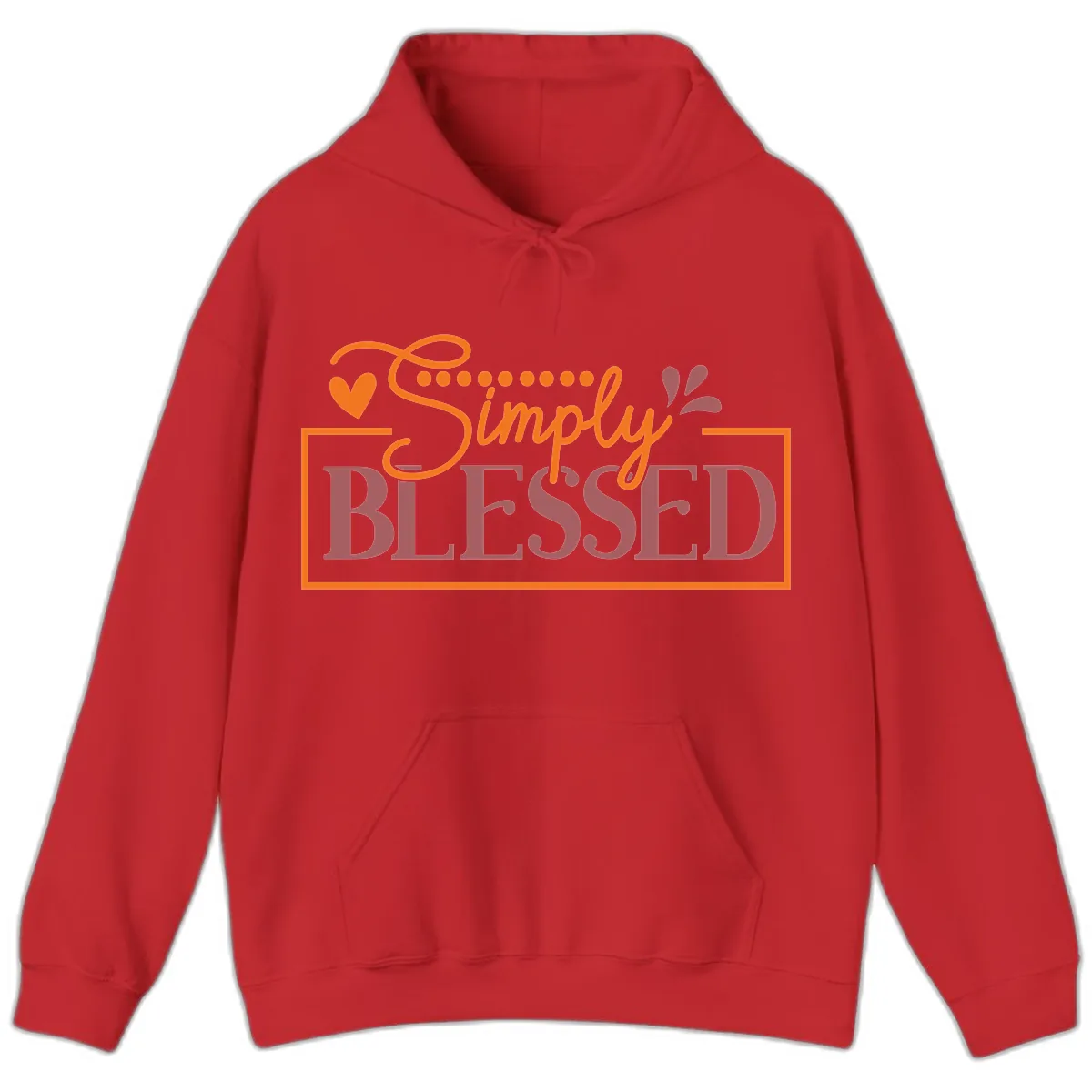 Simply Blessed Inspirational Typography Hoodie in Red