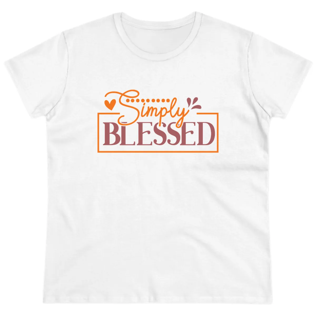 Simply Blessed Inspirational Typography Ladies Tee in White