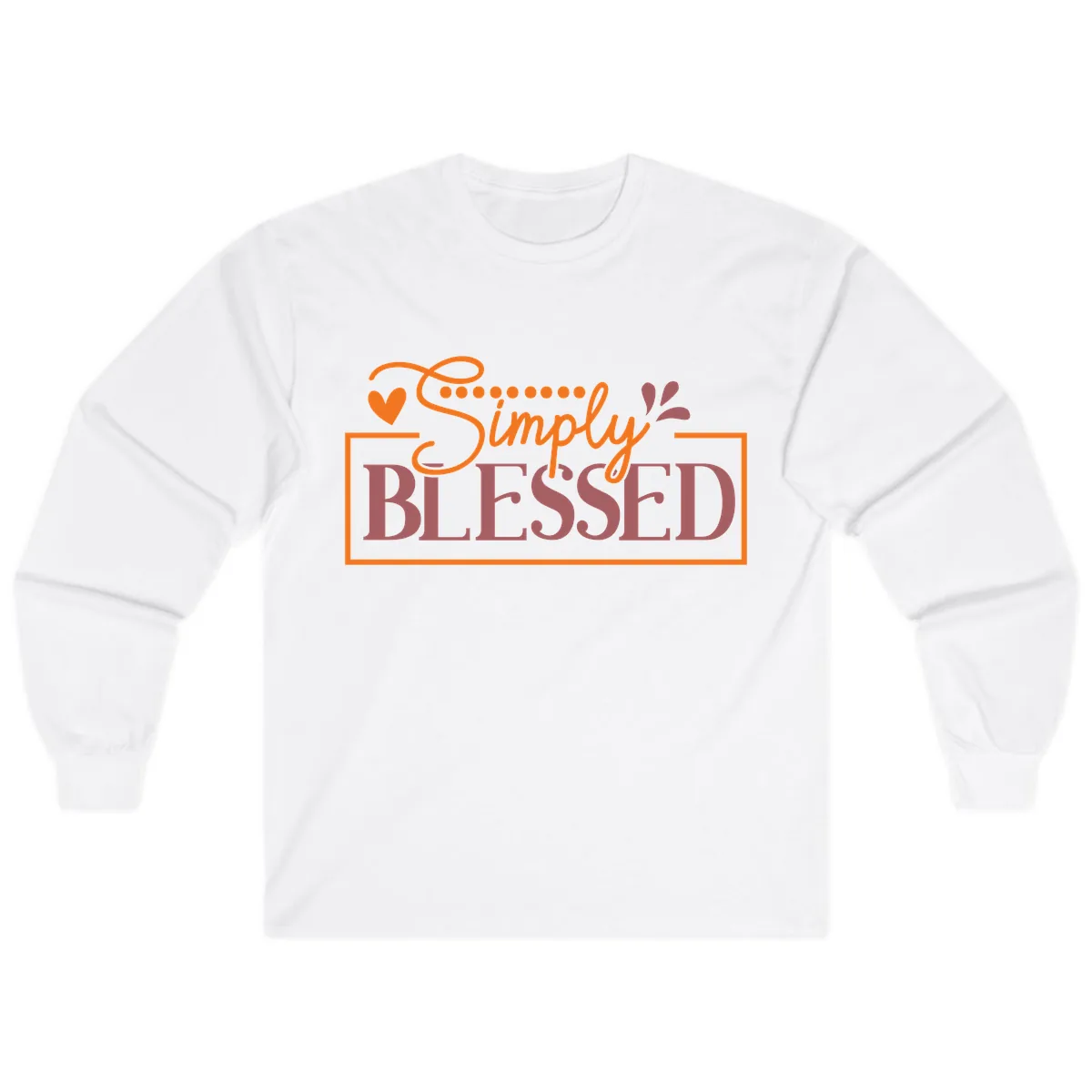 Simply Blessed Inspirational Typography Long Sleeve in White