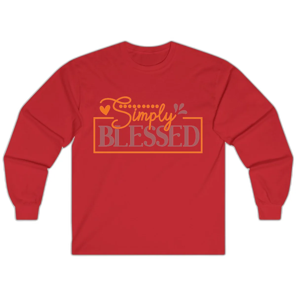 Simply Blessed Inspirational Typography Long Sleeve in Red