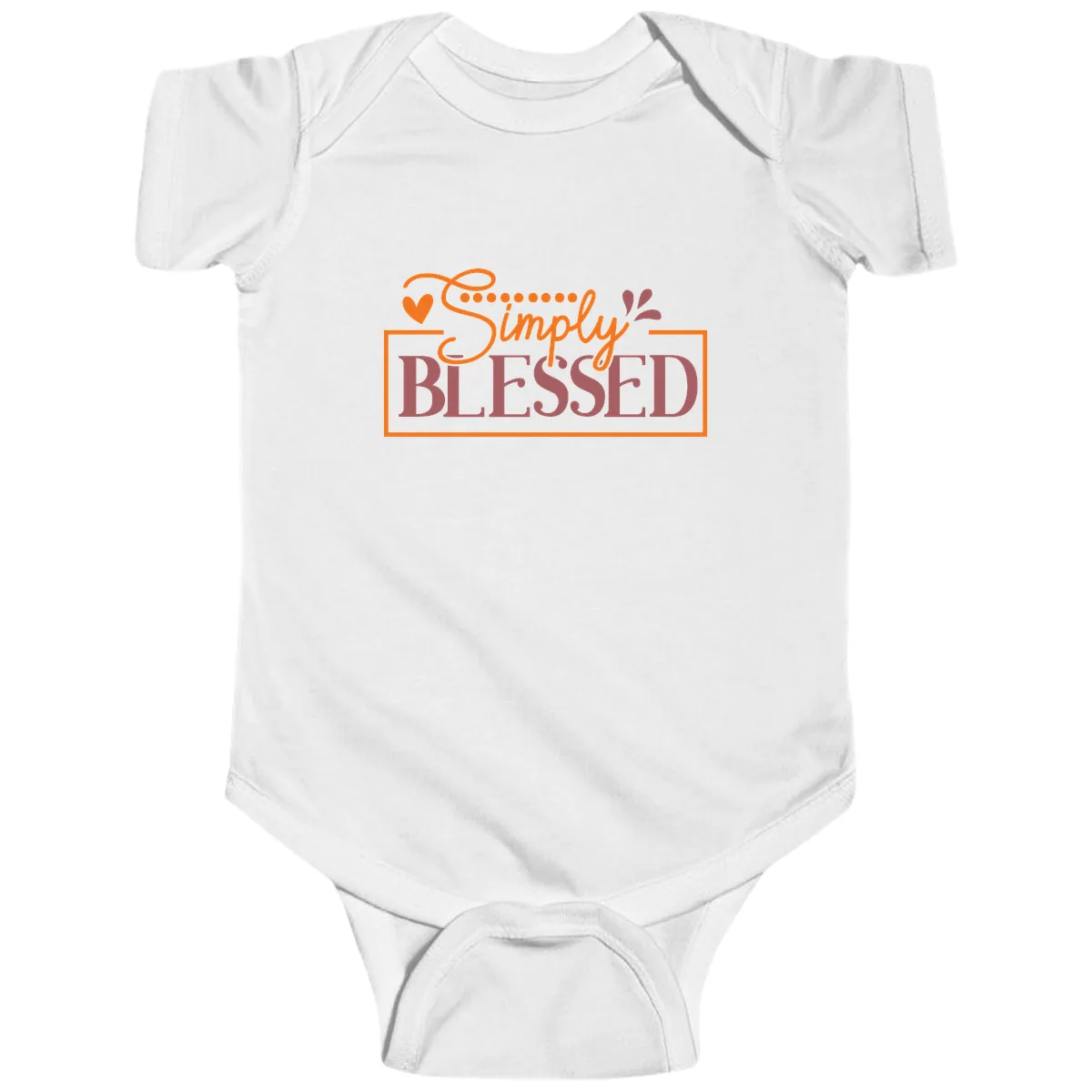 Simply Blessed Inspirational Typography Baby Onesie in White