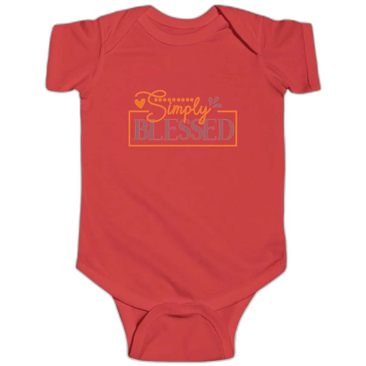 Simply Blessed Inspirational Typography Baby Onesie in Red
