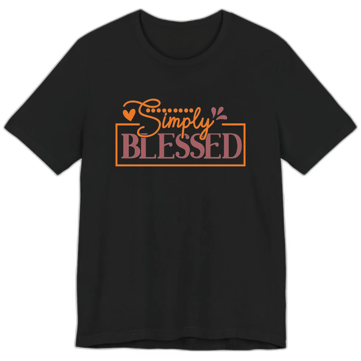 Simply Blessed Inspirational Typography Premium T-Shirt in Black
