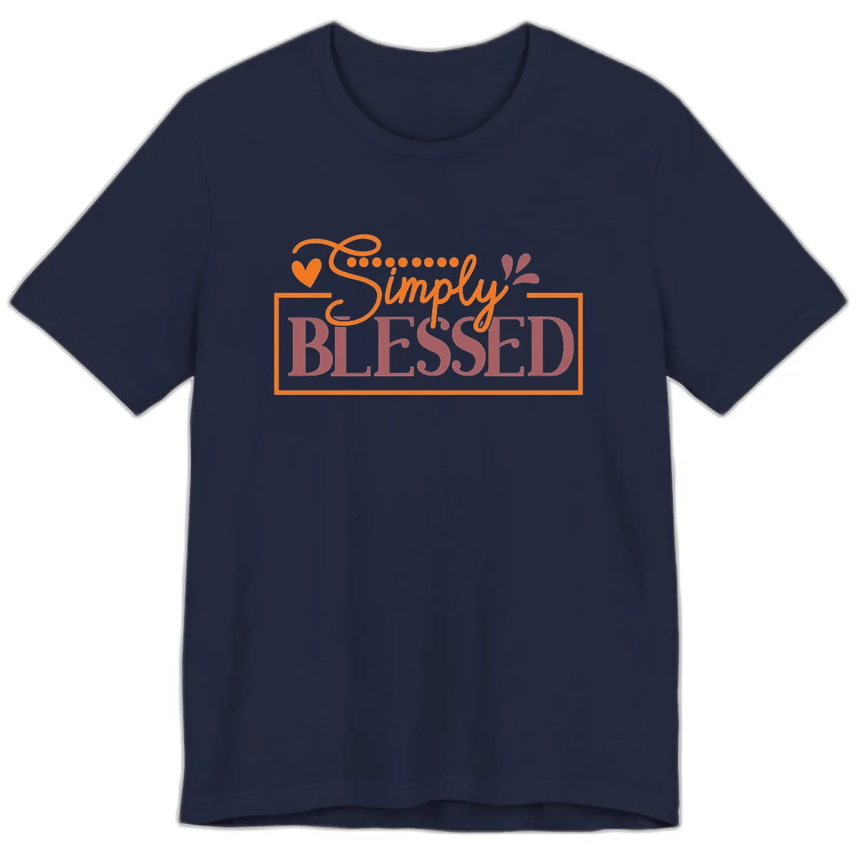 Simply Blessed Inspirational Typography Premium T-Shirt in Navy