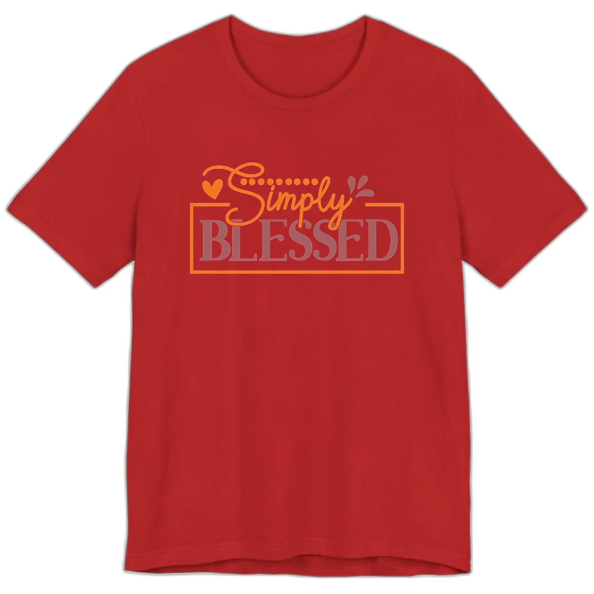 Simply Blessed Inspirational Typography Premium T-Shirt in Red