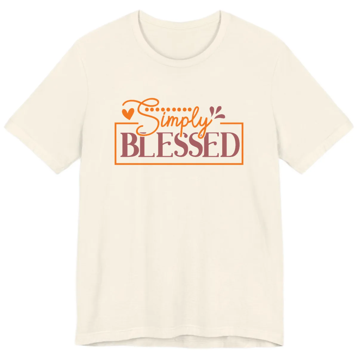 Simply Blessed Inspirational Typography Premium T-Shirt in Natural