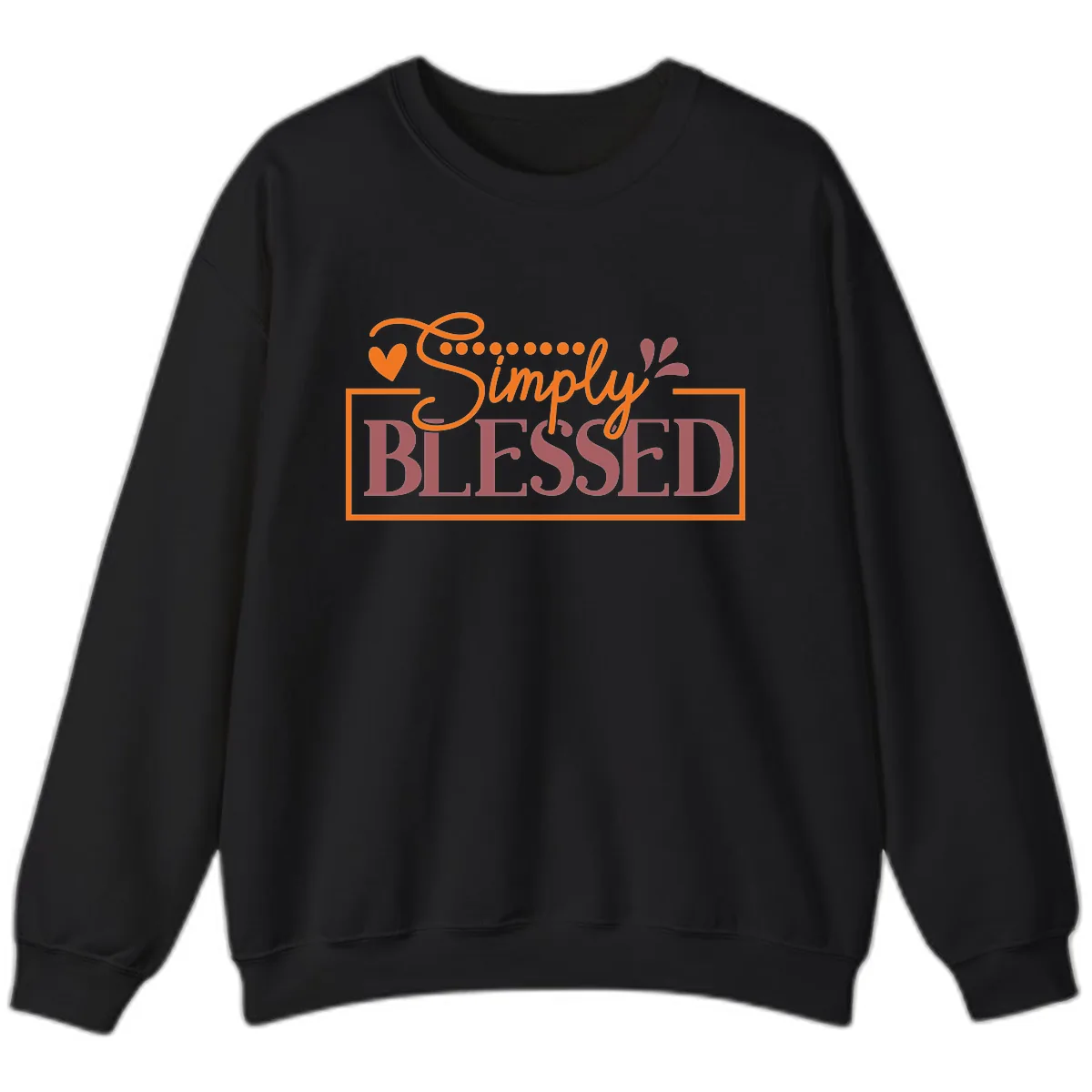 Simply Blessed Inspirational Typography Sweatshirt in Black