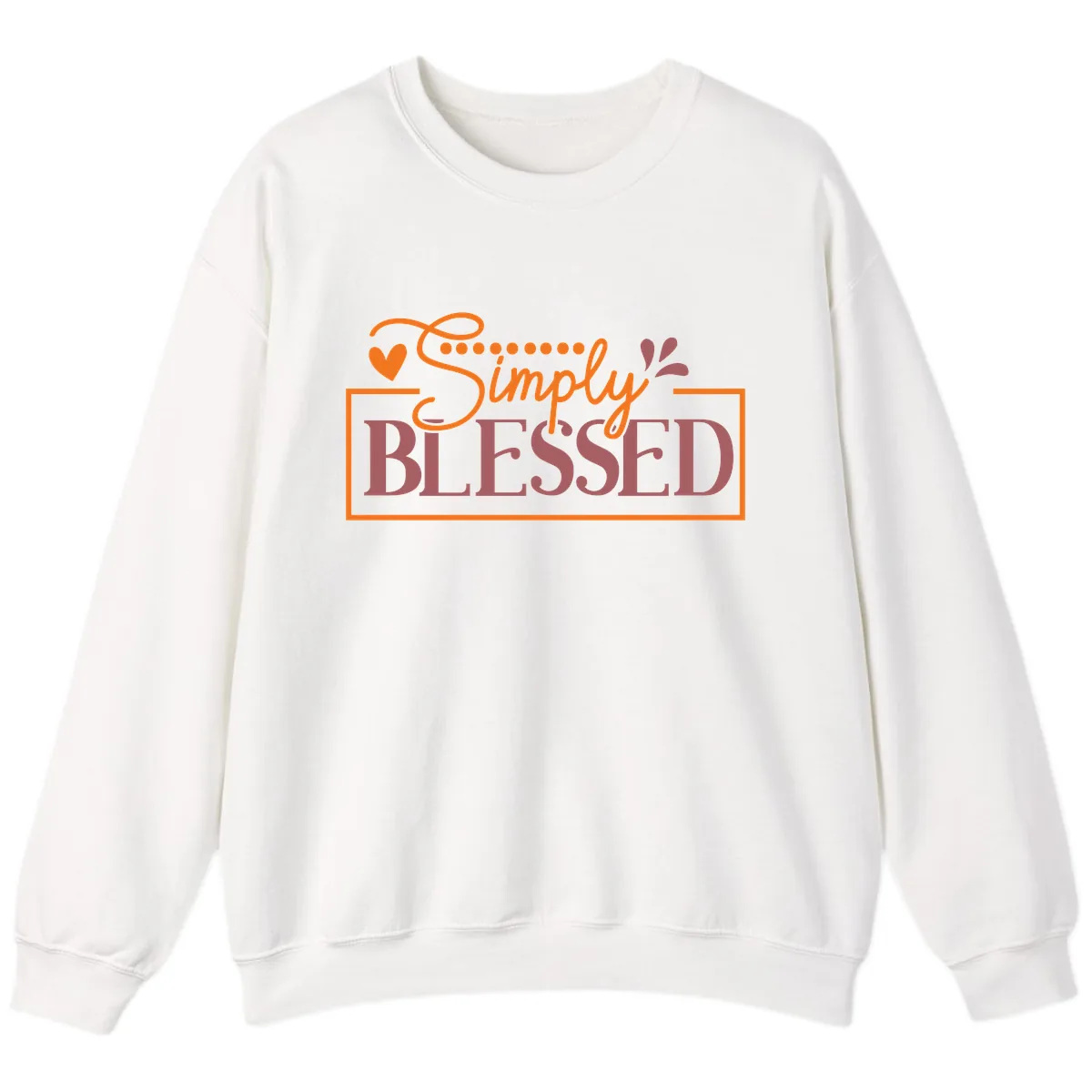 Simply Blessed Inspirational Typography Sweatshirt in White