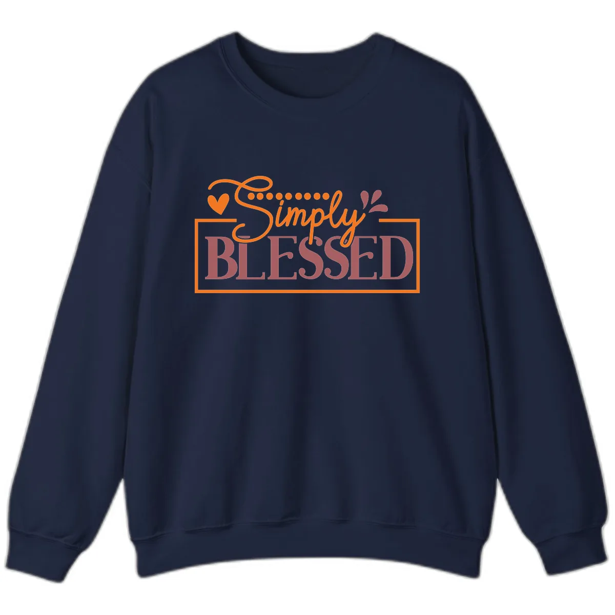 Simply Blessed Inspirational Typography Sweatshirt in Navy