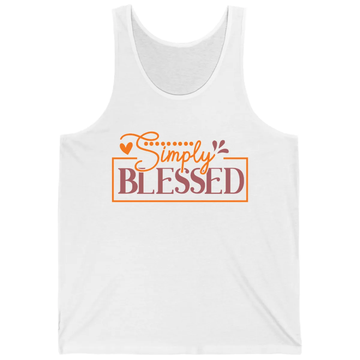 Simply Blessed Inspirational Typography Tank in White