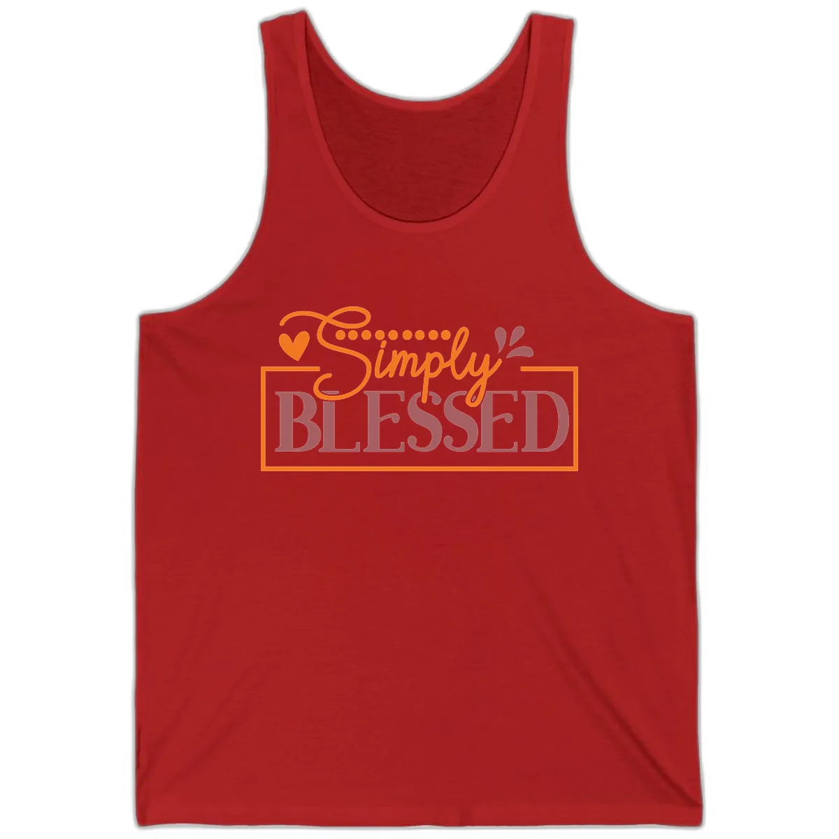 Simply Blessed Inspirational Typography Tank in Red