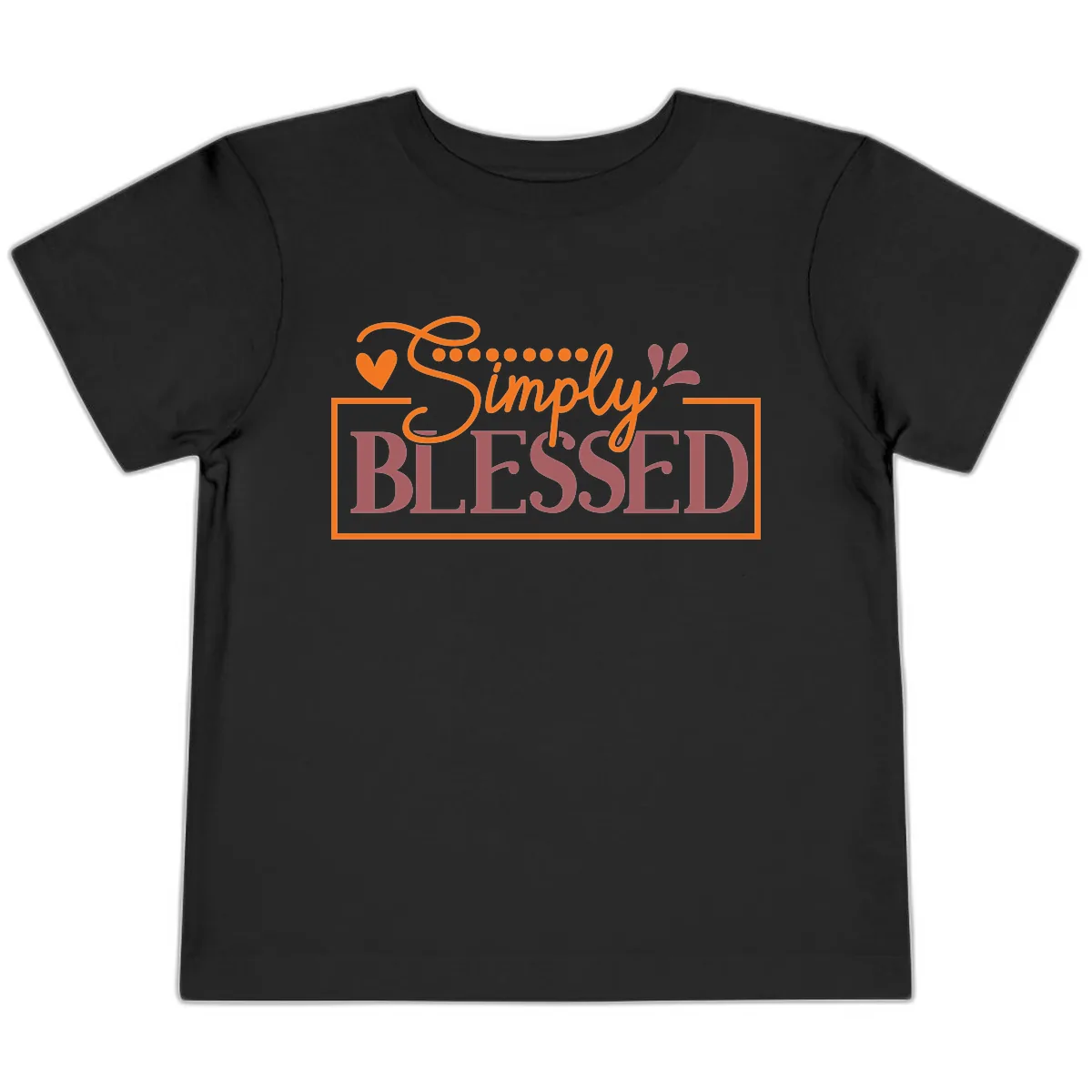 Simply Blessed Inspirational Typography Toddler T-Shirt in Black