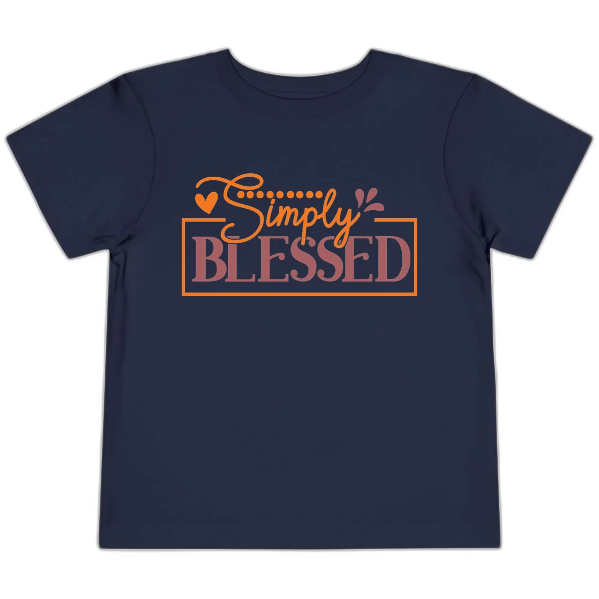 Simply Blessed Inspirational Typography Toddler T-Shirt in Navy