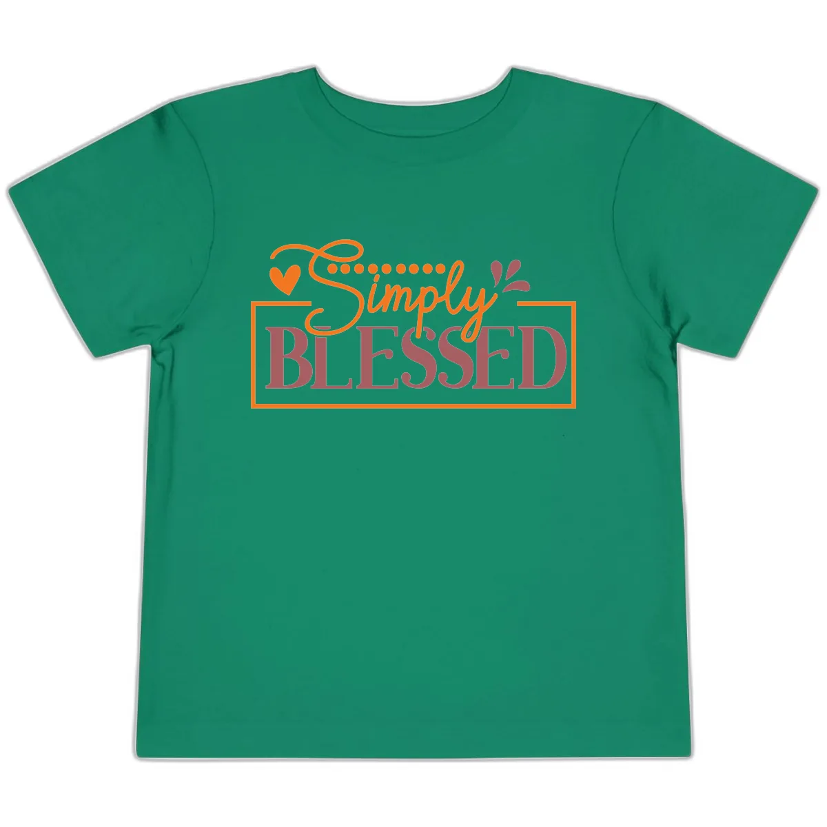 Simply Blessed Inspirational Typography Toddler T-Shirt in Kelly