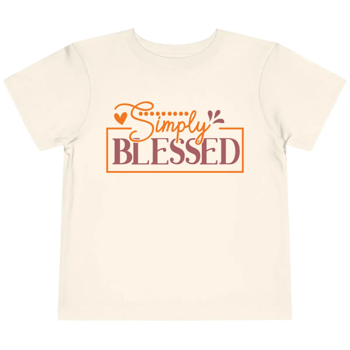 Simply Blessed Inspirational Typography Toddler T-Shirt in Natural